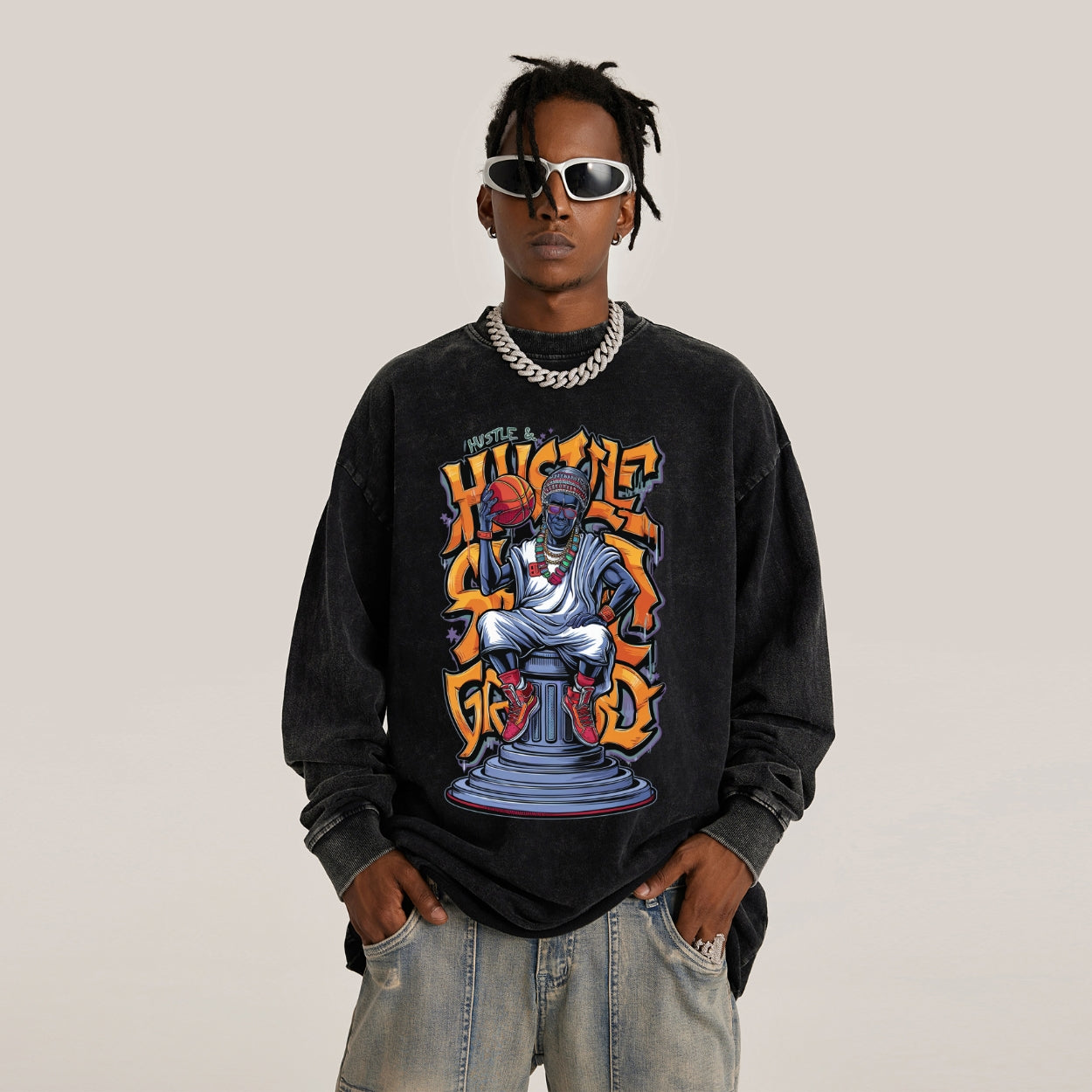 Hustle Deity Oversized Long Sleeve T-Shirt