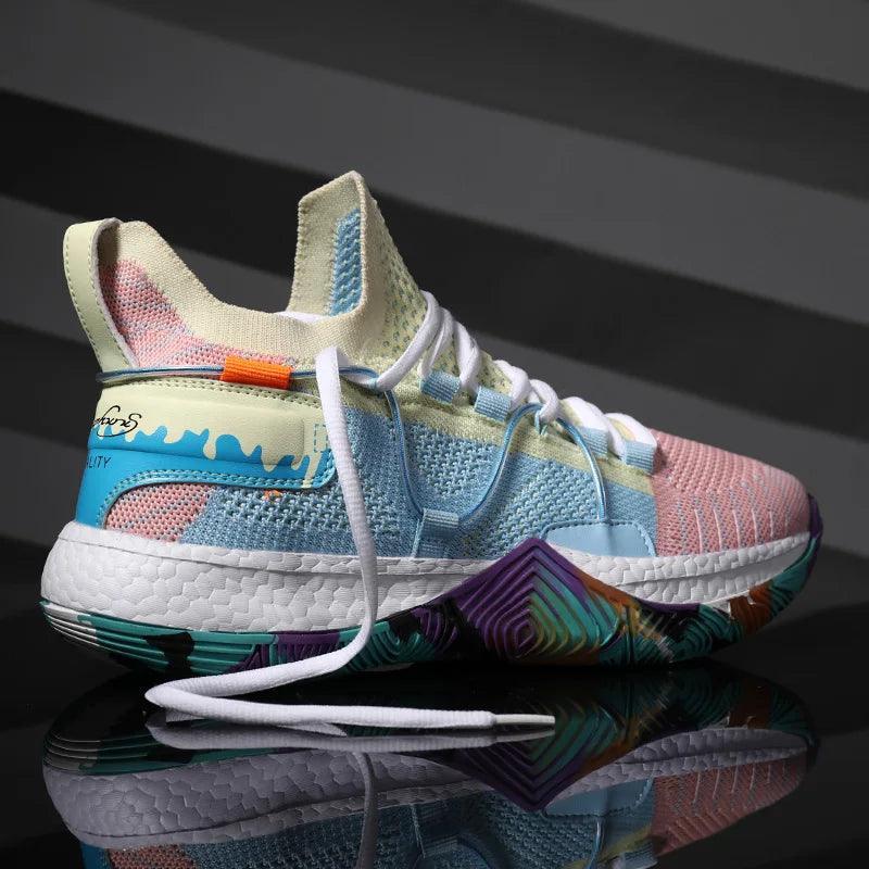 Basketball Sneakers Light Anti-skid Shock Absorption Multicolor - Court Classics