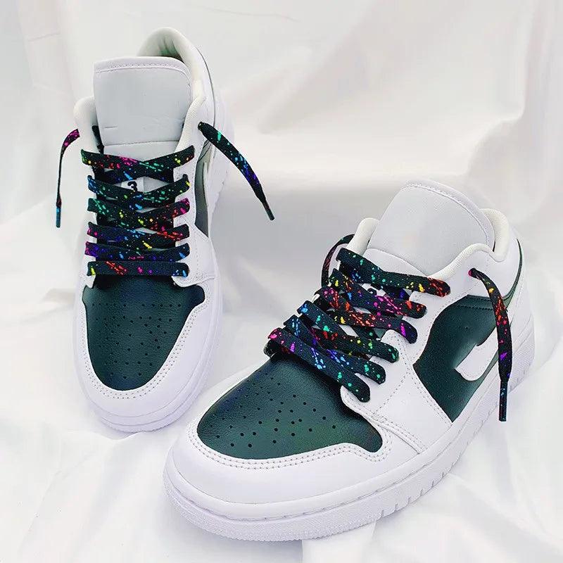 Colorful Splash Ink Hand-painted Basketball Shoe Laces - Court Classics