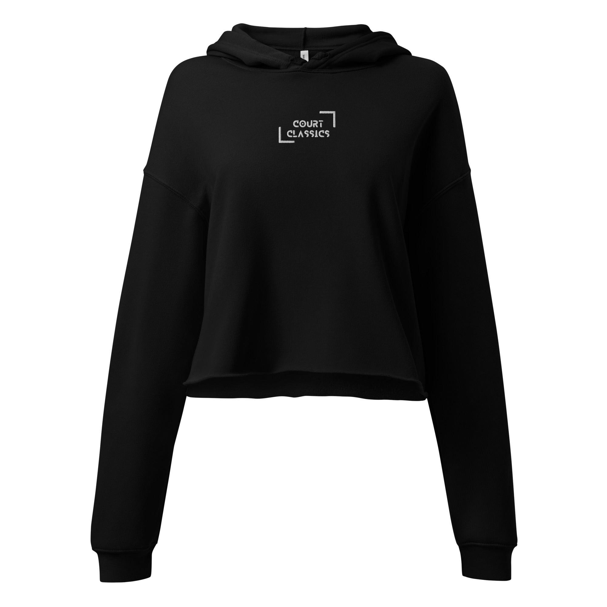 Court Classics Premium Crop Hoodie Embroidered Logo - Court Classics