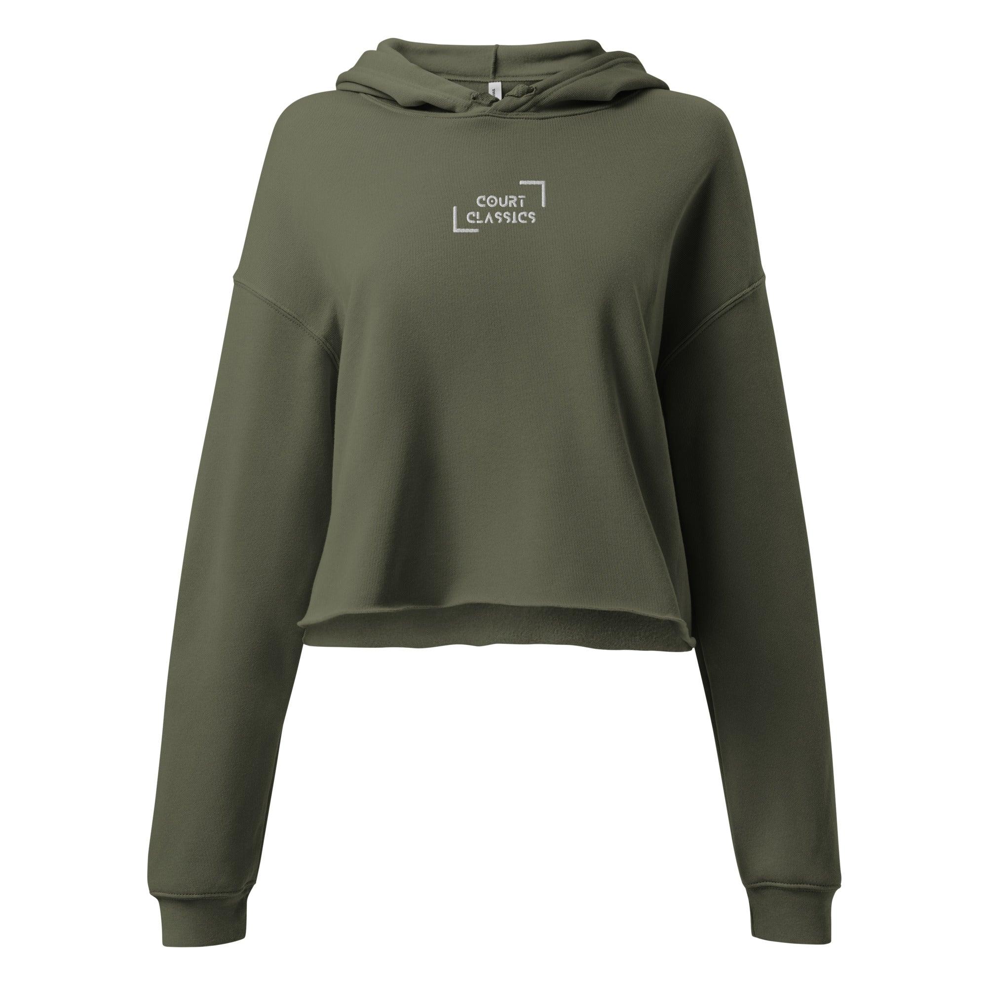 Court Classics Premium Crop Hoodie Embroidered Logo - Court Classics