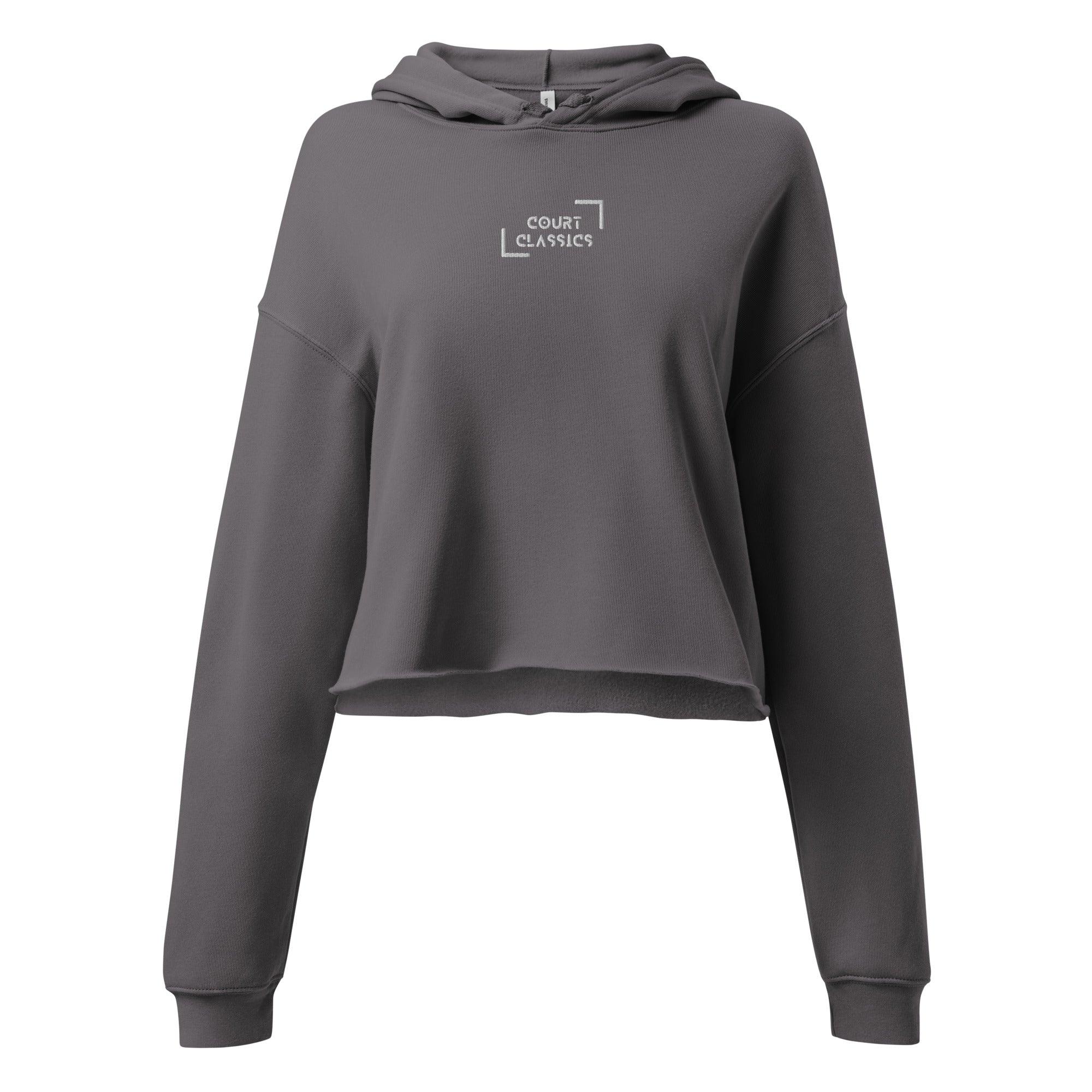 Court Classics Premium Crop Hoodie Embroidered Logo - Court Classics