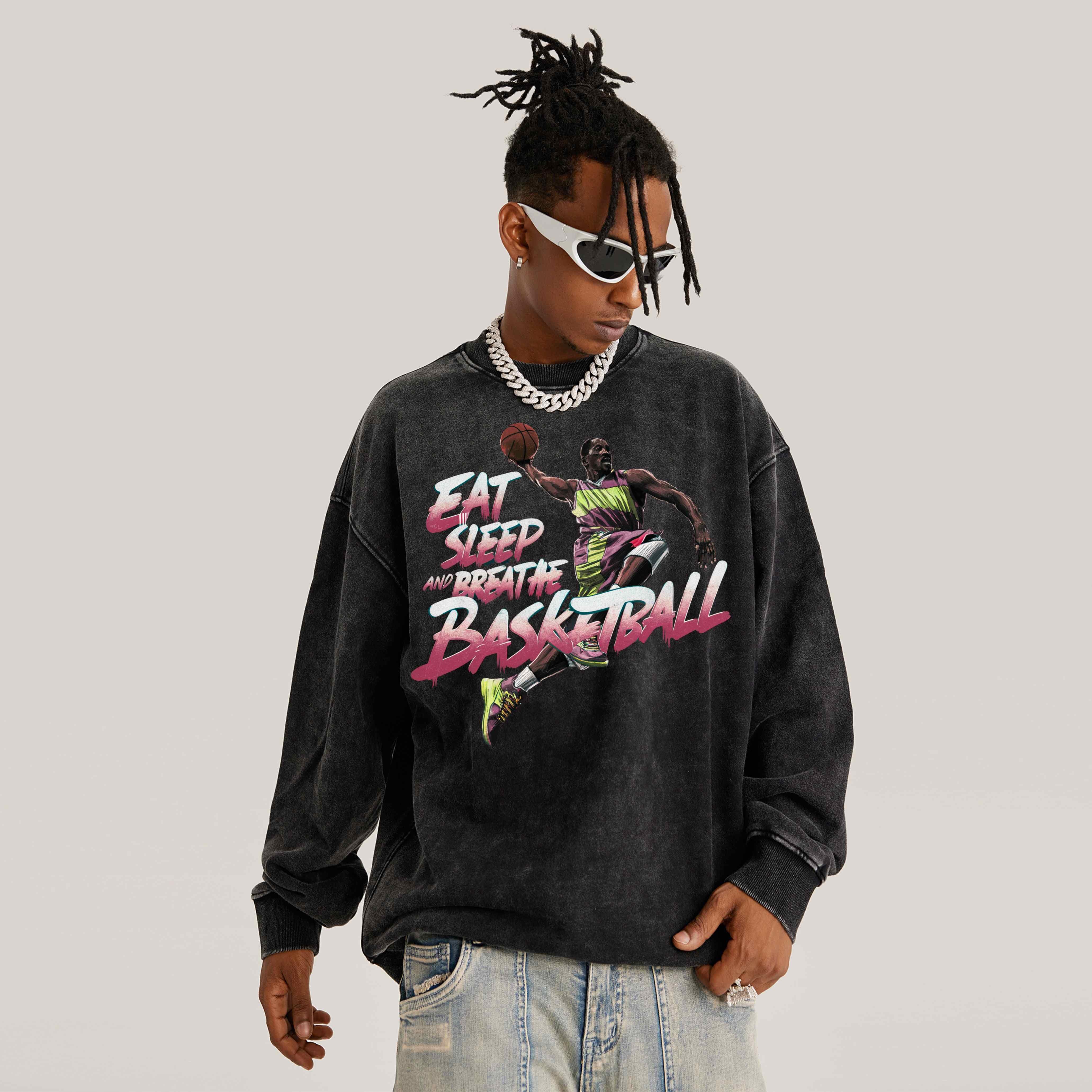 Eat, Sleep and Breathe Basketball oversized sweatshirt - Court Classics