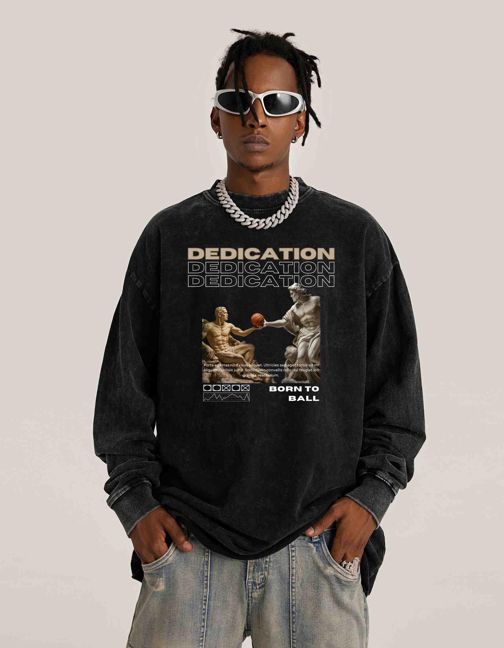 Vintage Washed Dedication Long-Sleeve T-Shirt - Court Classics