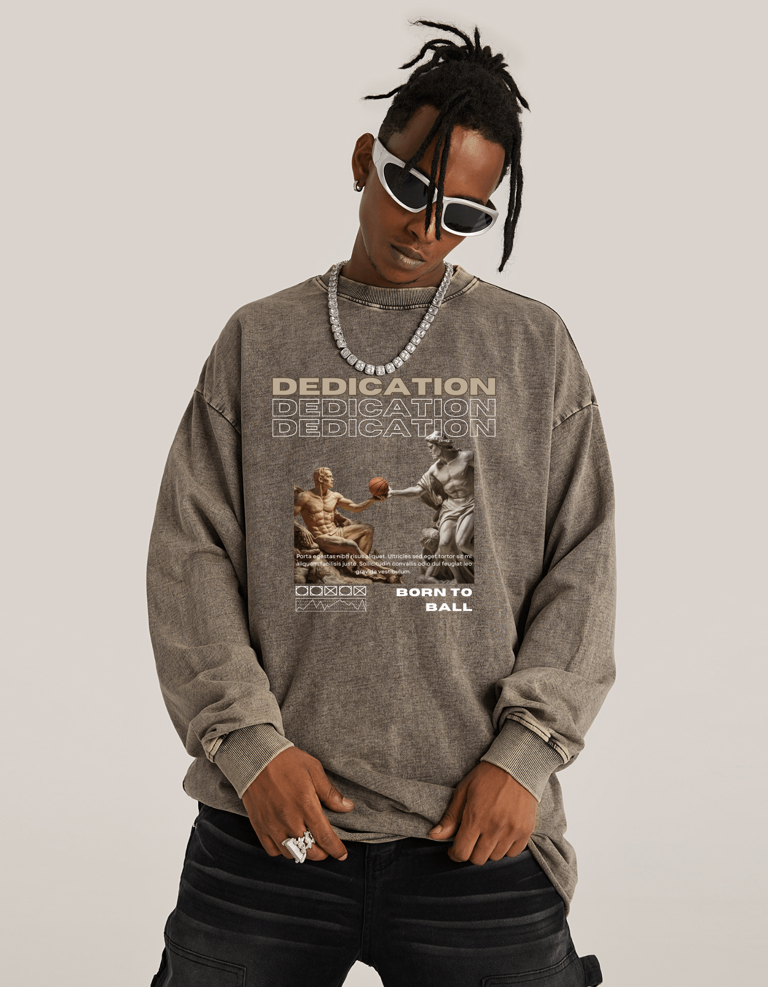 Vintage Washed Dedication Long-Sleeve T-Shirt - Court Classics